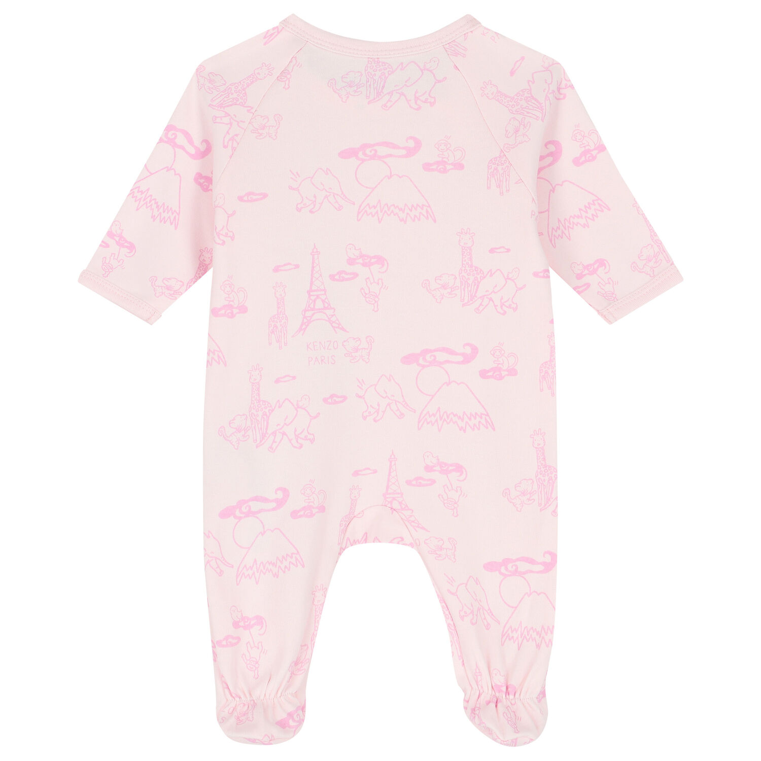 Baby Girls Pink & Ivory Logo & Animals Babygrows ( 2-Pack ), 2, hi-res